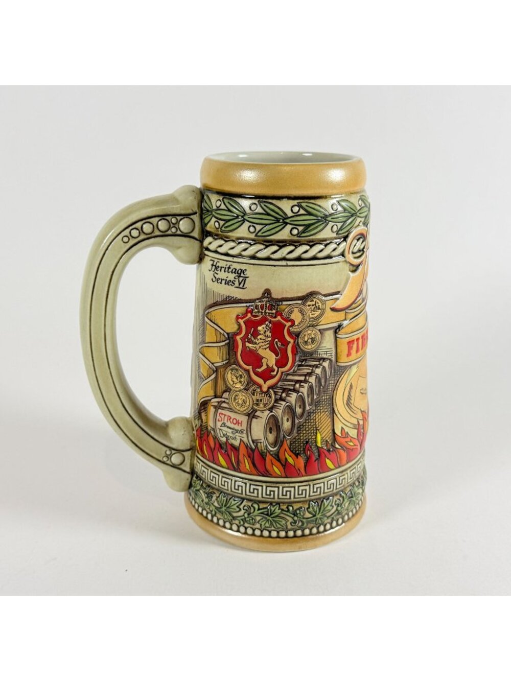 Stroh's Brewery 1980s Heritage Series VI Ceramic Beer Stein Ceramarte Brazil